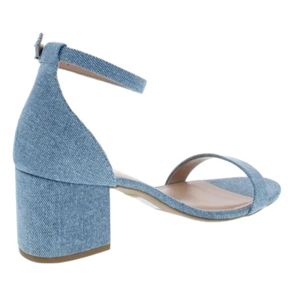 Call It Spring Stangarone Denim Light Blue Heel Sandals NIB - Picture 7 of 12